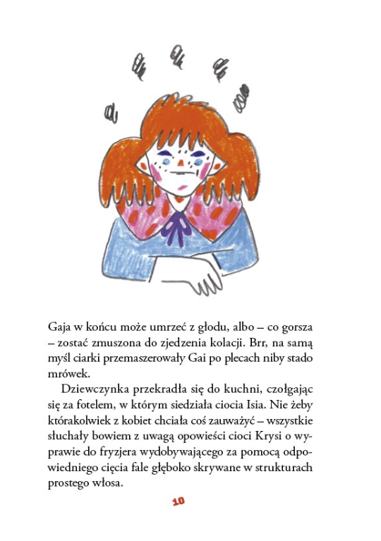 Ilustracja z książki Mrówki - dziewczynka obserwuje mrówki